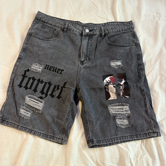 Manfinity Gray Denim Shorts - Picture 1 of 5